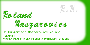 roland maszarovics business card